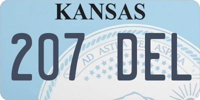 KS license plate 207DEL