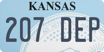 KS license plate 207DEP