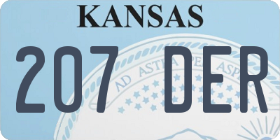 KS license plate 207DER