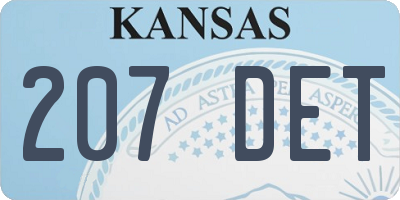 KS license plate 207DET