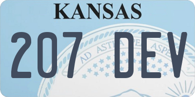 KS license plate 207DEV