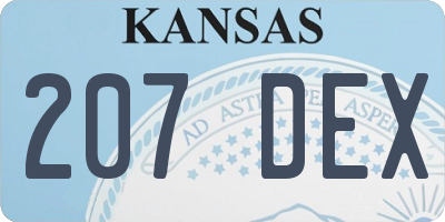 KS license plate 207DEX