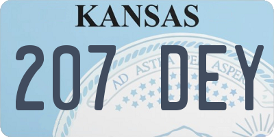 KS license plate 207DEY