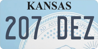KS license plate 207DEZ