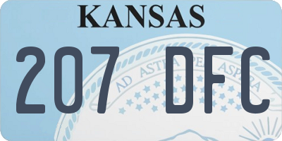 KS license plate 207DFC