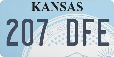 KS license plate 207DFE