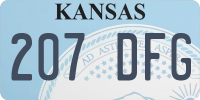 KS license plate 207DFG