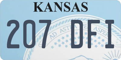 KS license plate 207DFI