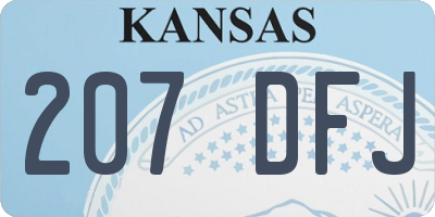 KS license plate 207DFJ