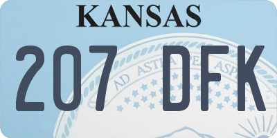 KS license plate 207DFK