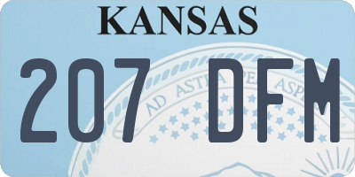 KS license plate 207DFM