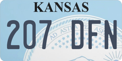 KS license plate 207DFN