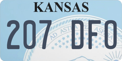 KS license plate 207DFO