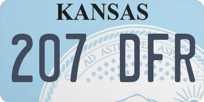 KS license plate 207DFR