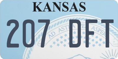 KS license plate 207DFT