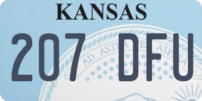 KS license plate 207DFU