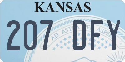 KS license plate 207DFY