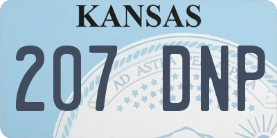 KS license plate 207DNP