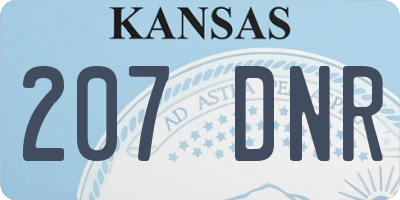 KS license plate 207DNR