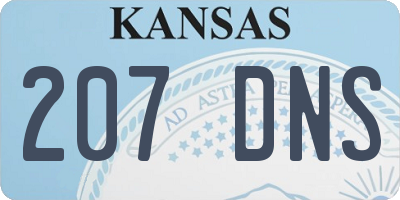 KS license plate 207DNS