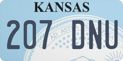 KS license plate 207DNU