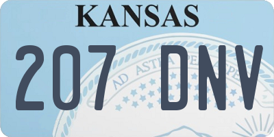 KS license plate 207DNV