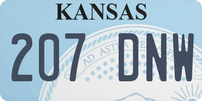 KS license plate 207DNW