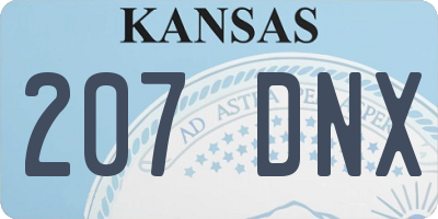 KS license plate 207DNX