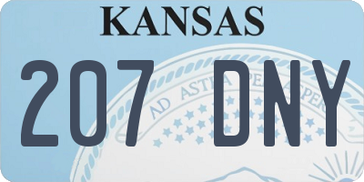 KS license plate 207DNY