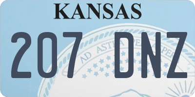 KS license plate 207DNZ