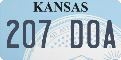 KS license plate 207DOA