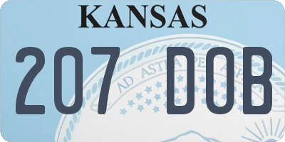 KS license plate 207DOB
