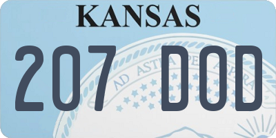 KS license plate 207DOD