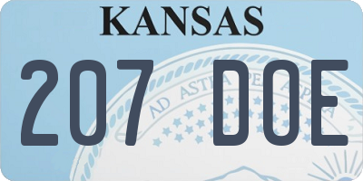 KS license plate 207DOE