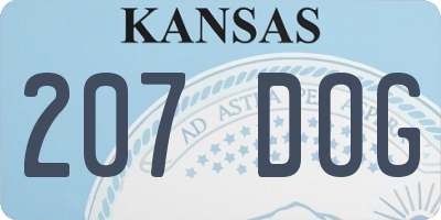 KS license plate 207DOG