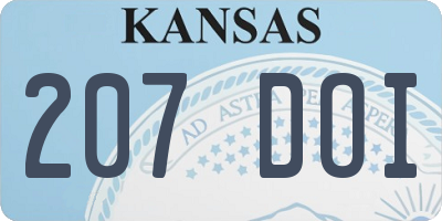 KS license plate 207DOI