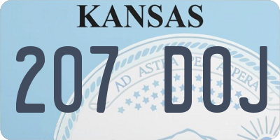 KS license plate 207DOJ