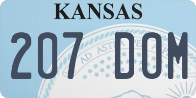 KS license plate 207DOM
