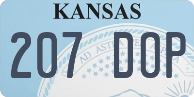 KS license plate 207DOP