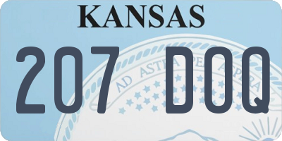 KS license plate 207DOQ