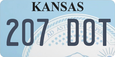 KS license plate 207DOT