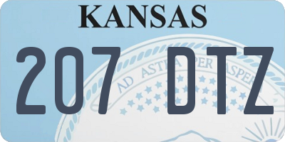 KS license plate 207DTZ