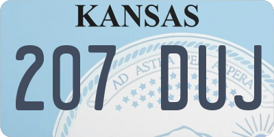 KS license plate 207DUJ