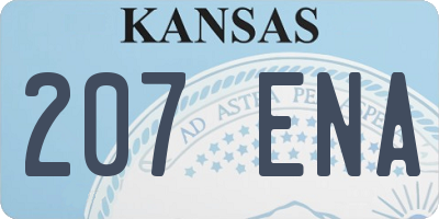 KS license plate 207ENA