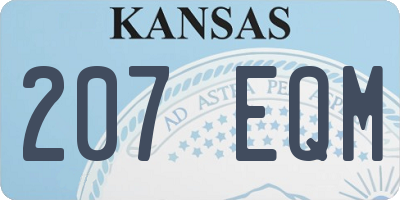 KS license plate 207EQM