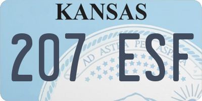 KS license plate 207ESF
