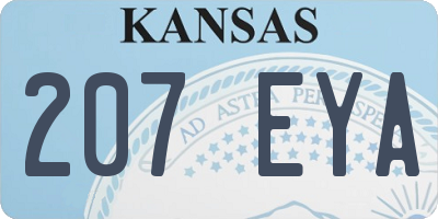 KS license plate 207EYA