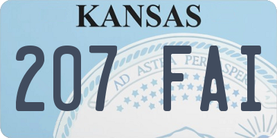 KS license plate 207FAI
