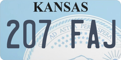 KS license plate 207FAJ