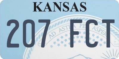 KS license plate 207FCT